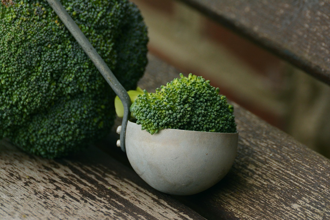 Gros plan sur un brocoli frais entier et ses fleurettes