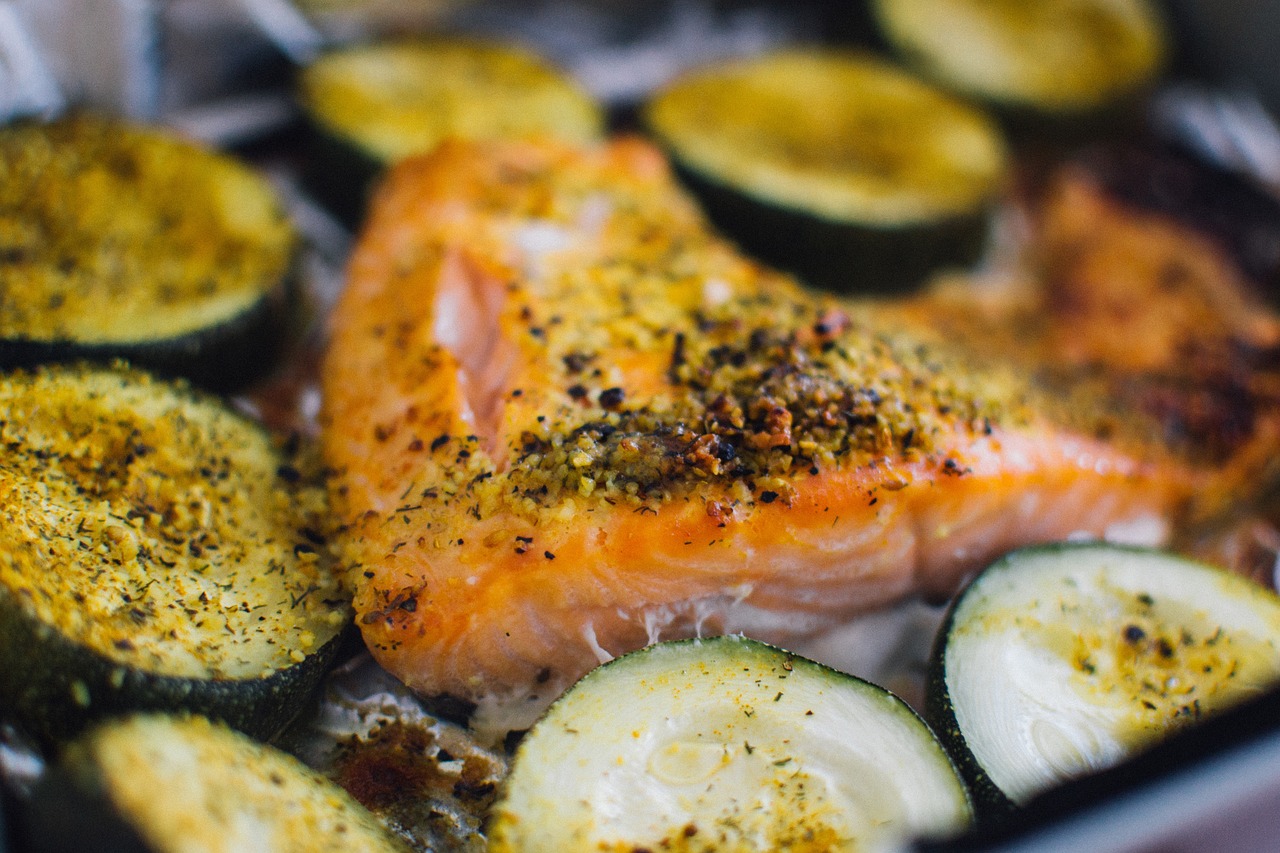 Tarte salée aux courgettes et au saumon